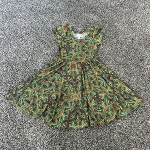 Dot Dot Smile & LulaRoe collab girls green short sleeve dress size 2